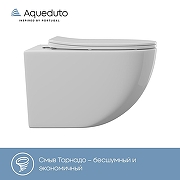 Унитаз Aqueduto Ovo Tornado OVOT2110 подвесной цвет Белый глянцевый с сиденьем Микролифт-2