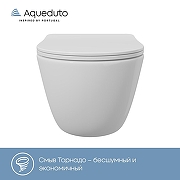 Унитаз Aqueduto Ovo Tornado OVOT2110 подвесной цвет Белый глянцевый с сиденьем Микролифт-3