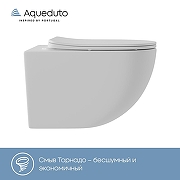 Унитаз Aqueduto Ovo Tornado OVOT2120 подвесной цвет Белый матовый с сиденьем Микролифт-2