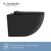 Унитаз Aqueduto Ovo Tornado OVOT2140 подвесной цвет Черный матовый с сиденьем Микролифт-2