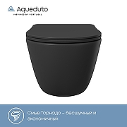 Унитаз Aqueduto Ovo Tornado OVOT2140 подвесной цвет Черный матовый с сиденьем Микролифт-3