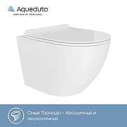 Унитаз Aqueduto Ovo Tornado Daily OVOTD2210 подвесной цвет Белый глянцевый с сиденьем Микролифт