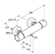 Смеситель для душа Kludi Objekta 35200N138 с термостатом цвет Бронза брашированная-1