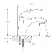 Смеситель для раковины Fashun A1021 цвет Хром-1