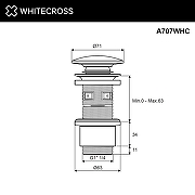 Донный клапан Whitecross A707WHC click-clack цвет Белый глянец-1