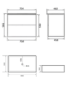 Тумба с раковиной Orange Otto 75 Ot-75TuMDF+B02-460MB подвесная цвет Белый глянец-6