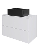 Тумба с раковиной Orange Otto 75 Ot-75TuMDF+B02-460MB подвесная цвет Белый глянец