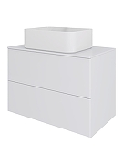 Тумба с раковиной Orange Otto 75 Ot-75TuMDF+B02-460W подвесная цвет Белый глянец-5