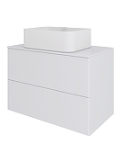 Тумба с раковиной Orange Otto 75 Ot-75TuMDF+B02-460W подвесная цвет Белый глянец