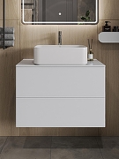 Тумба с раковиной Orange Otto 75 Ot-75TuMDF+B02-460W подвесная цвет Белый глянец-3