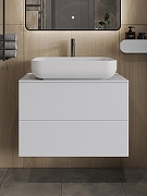 Тумба с раковиной Orange Otto 75 Ot-75TuMDF+B03-600W подвесная цвет Белый глянец-1