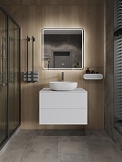 Тумба с раковиной Orange Otto 75 Ot-75TuMDF+B05-480W подвесная цвет Белый глянец-4