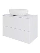 Тумба с раковиной Orange Otto 75 Ot-75TuMDF+B05-480W подвесная цвет Белый глянец