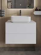 Тумба с раковиной Orange Otto 75 Ot-75TuMDF+B05-500W подвесная цвет Белый глянец-2