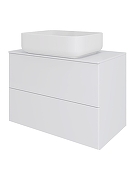 Тумба с раковиной Orange Otto 75 Ot-75TuMDF+B05-500W подвесная цвет Белый глянец-5