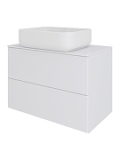 Тумба с раковиной Orange Otto 75 Ot-75TuMDF+B05-500W подвесная цвет Белый глянец