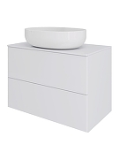 Тумба с раковиной Orange Otto 75 Ot-75TuMDF+B05-520W подвесная цвет Белый глянец