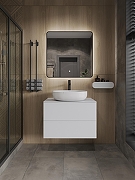 Тумба с раковиной Orange Otto 75 Ot-75TuMDF+B05-520W подвесная цвет Белый глянец-4