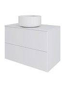 Тумба с раковиной Orange Otto 75 Ot-75TuMDF+B07-345W подвесная цвет Белый глянец