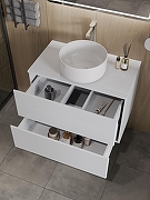 Тумба с раковиной Orange Otto 75 Ot-75TuMDF+B07-345W подвесная цвет Белый глянец-2