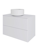 Тумба с раковиной Orange Otto 75 Ot-75TuMDF+B07-345W подвесная цвет Белый глянец