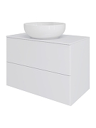 Тумба с раковиной Orange Otto 75 Ot-75TuMDF+B07-420W подвесная цвет Белый глянец