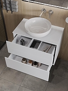Тумба с раковиной Orange Otto 75 Ot-75TuMDF+B07-420W подвесная цвет Белый глянец-4