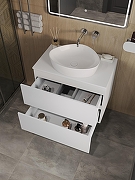 Тумба с раковиной Orange Otto 75 Ot-75TuMDF+B07-500W подвесная цвет Белый глянец-2