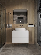Тумба с раковиной Orange Otto 75 Ot-75TuMDF+B07-500W подвесная цвет Белый глянец-3