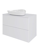 Тумба с раковиной Orange Otto 75 Ot-75TuMDF+B07-500W подвесная цвет Белый глянец