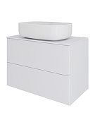 Тумба с раковиной Orange Otto 75 Ot-75TuMDF+B07-540W подвесная цвет Белый глянец