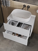 Тумба с раковиной Orange Otto 75 Ot-75TuMDF+B07-540W подвесная цвет Белый глянец-2