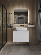 Тумба с раковиной Orange Otto 75 Ot-75TuMDF+B07-540W подвесная цвет Белый глянец-3