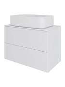 Тумба с раковиной Orange Otto 75 Ot-75TuMDF+B07-600W подвесная цвет Белый глянец-5