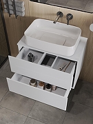 Тумба с раковиной Orange Otto 75 Ot-75TuMDF+B07-600W подвесная цвет Белый глянец-4