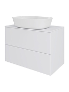 Тумба с раковиной Orange Otto 75 Ot-75TuMDF+B08-500W подвесная цвет Белый глянец-5