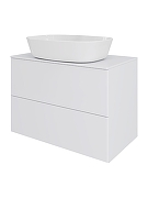 Тумба с раковиной Orange Otto 75 Ot-75TuMDF+B08-500W подвесная цвет Белый глянец