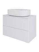 Тумба с раковиной Orange Otto 75 Ot-75TuMDF+B08-600W подвесная цвет Белый глянец