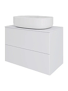 Тумба с раковиной Orange Otto 75 Ot-75TuMDF+B08-600W подвесная цвет Белый глянец