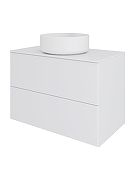 Тумба с раковиной Orange Otto 75 Ot-75TuMDF+B09-360W подвесная цвет Белый глянец