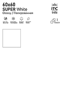 Керамогранит ITC Ceramic SUPER White Satin Matt Белый Сатинированный 60x60 см-2