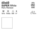 Керамогранит ITC Ceramic SUPER White Satin Matt Белый Сатинированный 60x60 см-3