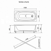 Акриловая ванна ARAGUT Тигма 170х70 Щ0000063288 цвет Белый-4