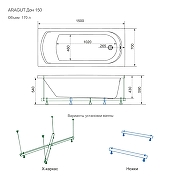 Акриловая ванна ARAGUT Дон 150х70 Щ0000063294 цвет Белый-10