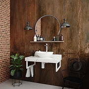 Столешница под раковину Corpa Nera Grossi 80 CN150108 цвет Белый мрамор-4