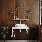 Столешница под раковину Corpa Nera Grossi 80 CN150108 цвет Белый мрамор-3