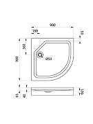 Акриловый поддон для душа ARAGUT 90х90 Щ0000071155 цвет Белый-6