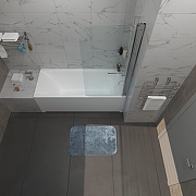 Шторка на ванну ARAGUT SL-хром 75х140 Щ0000067925 профиль Хром стекло прозрачное-5