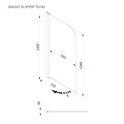 Шторка на ванну ARAGUT SL-хром 75х140 Щ0000067925 профиль Хром стекло прозрачное-6
