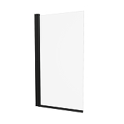 Шторка на ванну ARAGUT SL-блэк 75х140 Щ0000067926 профиль Черный матовый стекло прозрачное-1